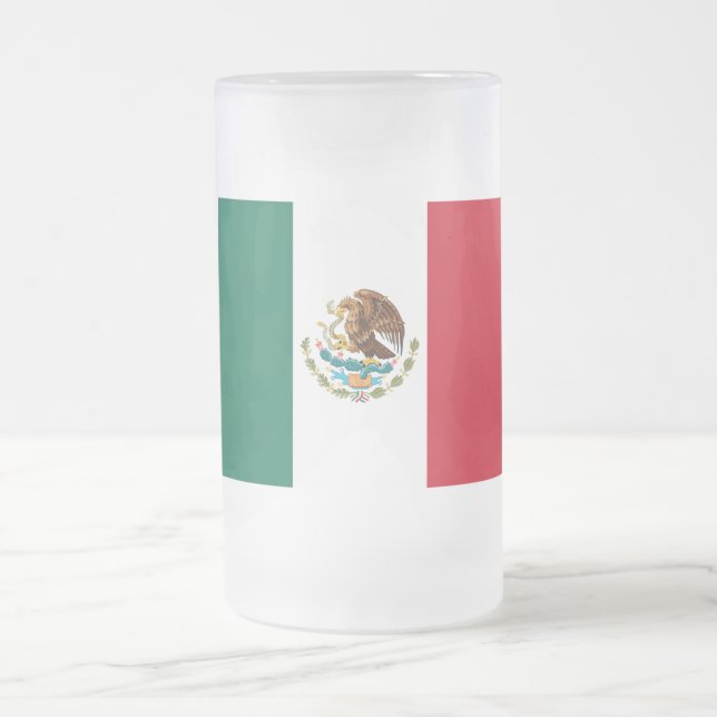Caneca De Cerveja Vidro Jateado Bandeira do México, Bandeira da República Mexicana (Centro)