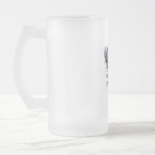 Caneca De Cerveja Vidro Jateado Bandeira dos Estados Unidos. América