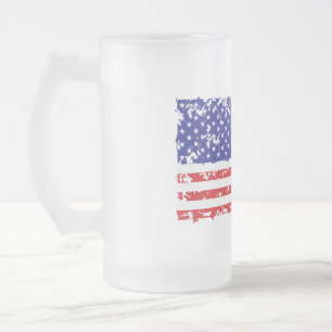 Caneca De Cerveja Vidro Jateado Bandeira em Distância dos Estados Unidos