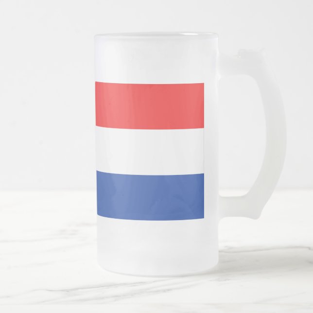 Caneca De Cerveja Vidro Jateado Bandeira holandesa (Direita)
