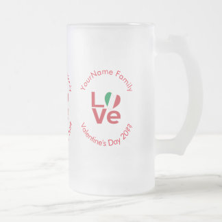Caneca De Cerveja Vidro Jateado Bandeira Italiana Vermelho Amor Personalizado