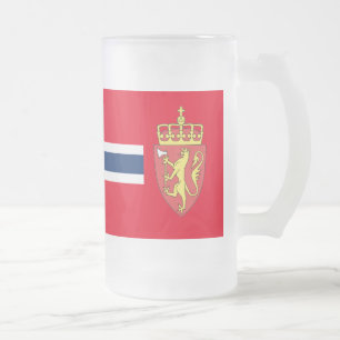 Caneca De Cerveja Vidro Jateado Bandeira norueguesa