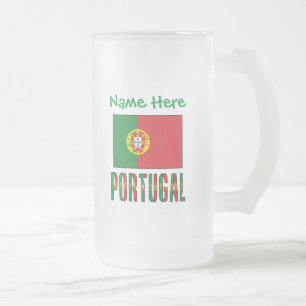 Caneca De Cerveja Vidro Jateado Bandeira Personalizada do Patrimônio de Portugal