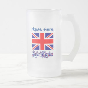 Caneca De Cerveja Vidro Jateado Bandeira Personalizada do Reino Unido Patrimônio