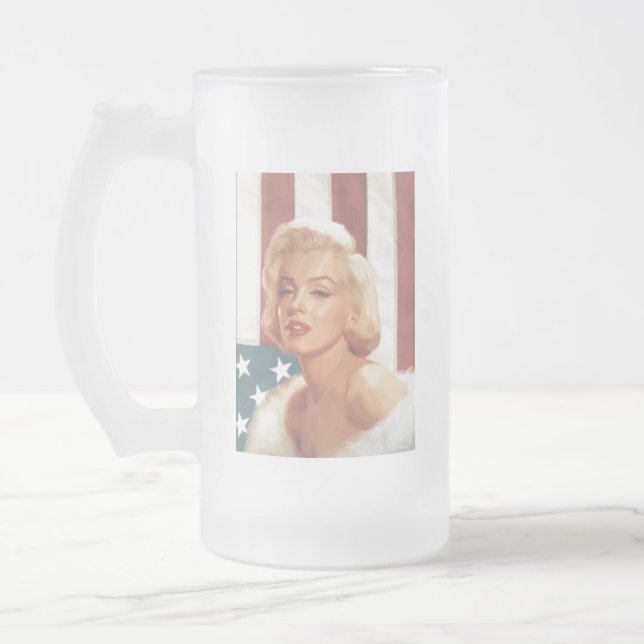 Caneca De Cerveja Vidro Jateado Bandeira ZAZZ de CC15 Marilyn (Esquerda)