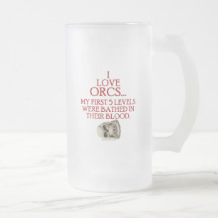 Caneca De Cerveja Vidro Jateado Banhado no sangue de Orc