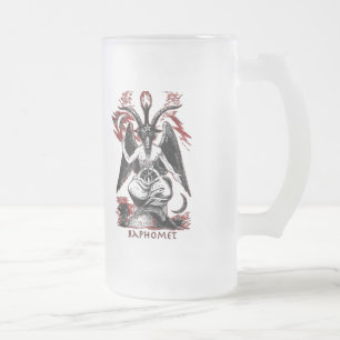Caneca De Cerveja Vidro Jateado Baphomet