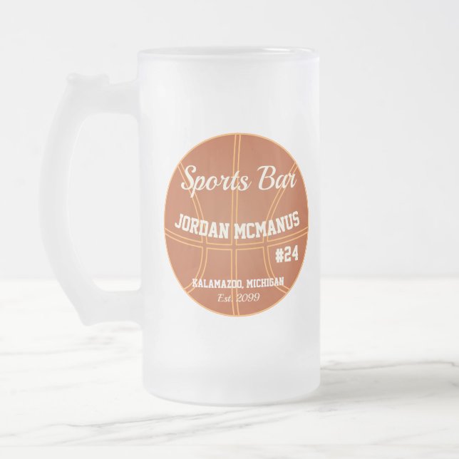 Caneca De Cerveja Vidro Jateado Bar de basquetebol (Esquerda)