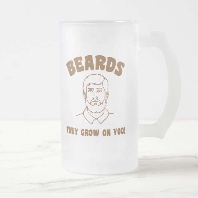 Caneca De Cerveja Vidro Jateado Barbas que crescem em você! (Direita)
