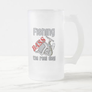 Caneca De Cerveja Vidro Jateado Bass Pescarando O Acordo Da Reel