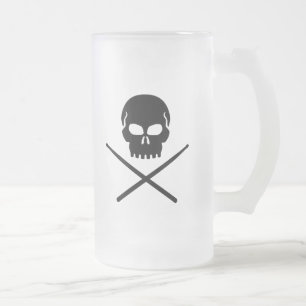 Caneca De Cerveja Vidro Jateado Baterista