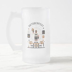 Caneca De Cerveja Vidro Jateado Bauhaus Oktoberfest