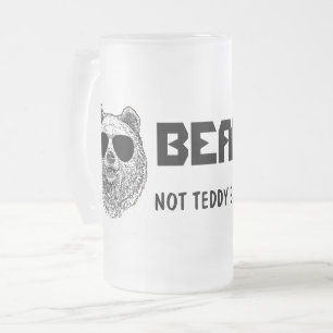 Caneca De Cerveja Vidro Jateado BEAR Personalizado NÃO TEDDY BEAR Men Engraçado Pr