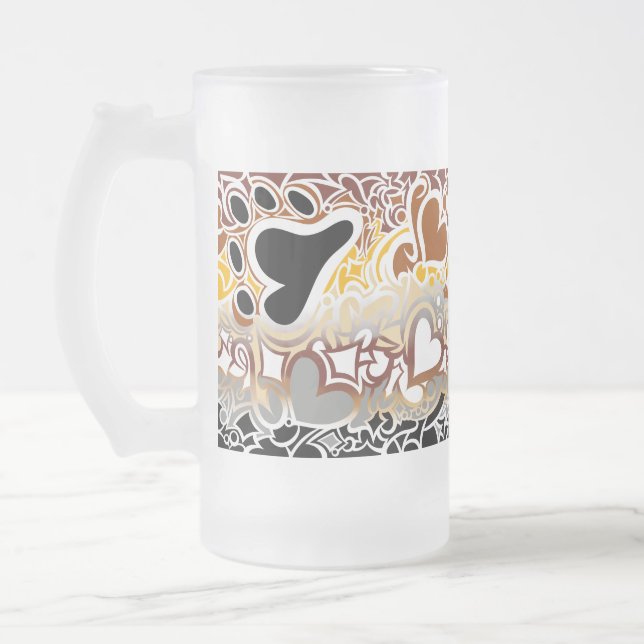 Caneca De Cerveja Vidro Jateado Bear Pride Squiggle (Esquerda)