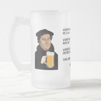 Caneca De Cerveja Vidro Jateado Beba Cerveja! Martin Luther