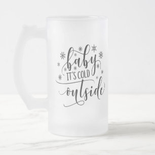 Caneca De Cerveja Vidro Jateado Bebê Está Frio Fora Caneca de Vidro