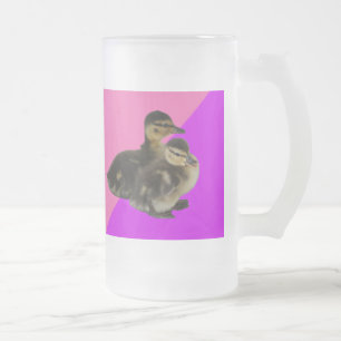 Caneca De Cerveja Vidro Jateado Bebês com framboesa rosa e sorvete púrpura