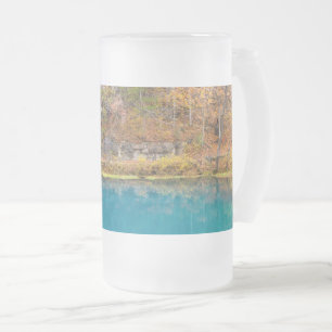 Caneca De Cerveja Vidro Jateado Becos Tampa de vidro do Fosco Primavera azul