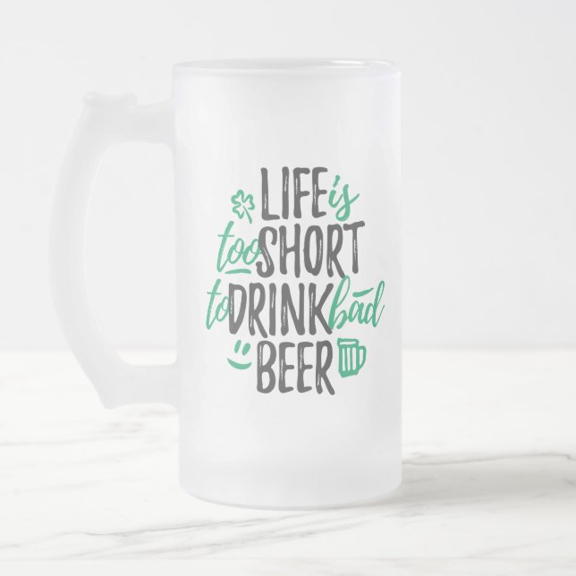 Caneca De Cerveja Vidro Jateado Beer Lover Mug (Esquerda)