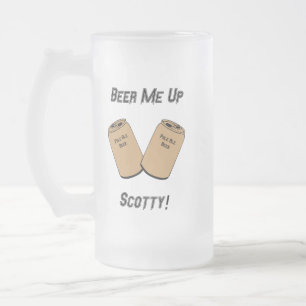 Caneca De Cerveja Vidro Jateado Beer Me, Scotty! Novidade do Bar de casamento