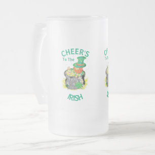 Caneca De Cerveja Vidro Jateado Beer Mug: Irlandês Cheer's