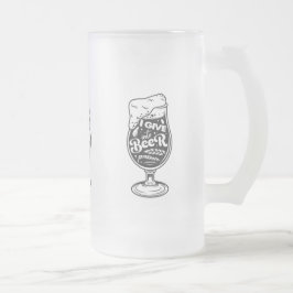 Caneca De Cerveja Vidro Jateado Beer Quote Fosco Vidro