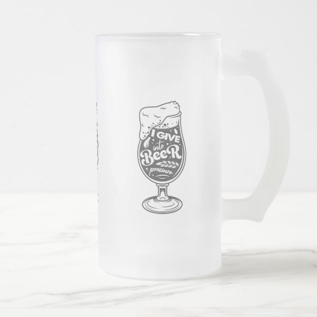 Caneca De Cerveja Vidro Jateado Beer Quote Fosco Vidro (Direita)