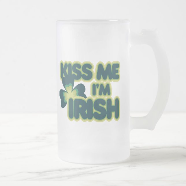Caneca De Cerveja Vidro Jateado Beija-me Im Irlandês (Direita)