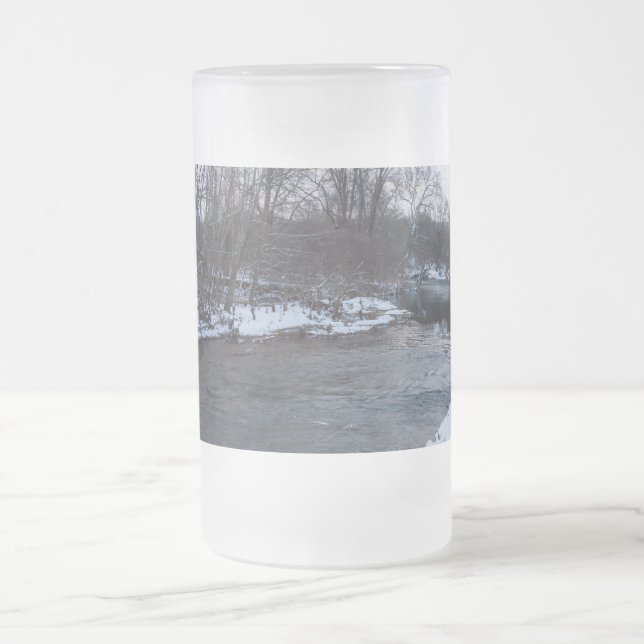 Caneca De Cerveja Vidro Jateado Bela Neve James River Fosco Glass Beer Mug (Centro)