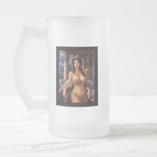 Caneca De Cerveja Vidro Jateado Beleza Opulenta Elegância Real Retrato por Xzendor