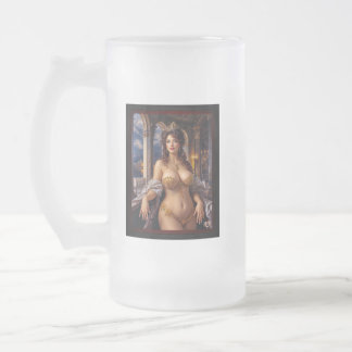 Caneca De Cerveja Vidro Jateado Beleza Opulenta Elegância Real Retrato por Xzendor