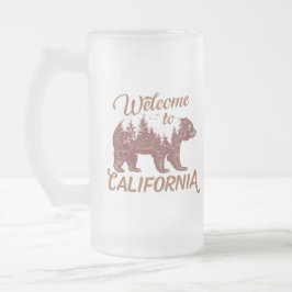 Caneca De Cerveja Vidro Jateado Bem-vindo à Floresta do Urso da Califórnia