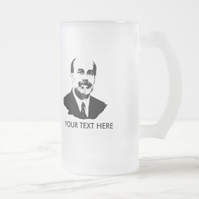 Caneca De Cerveja Vidro Jateado Ben Bernanke (Direita)