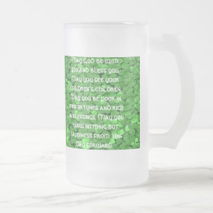 Caneca De Cerveja Vidro Jateado Bênção de Casamento Irlandês - Personalizado - Per