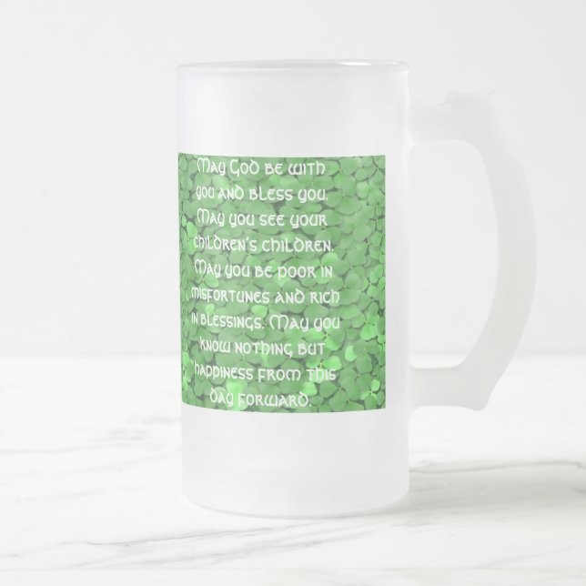 Caneca De Cerveja Vidro Jateado Bênção de Casamento Irlandês - Personalizado - Per (Direita)