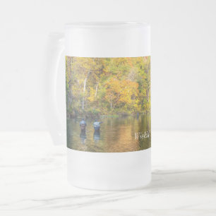 Caneca De Cerveja Vidro Jateado Bennett Primavera de Outono Fosco de Pesca