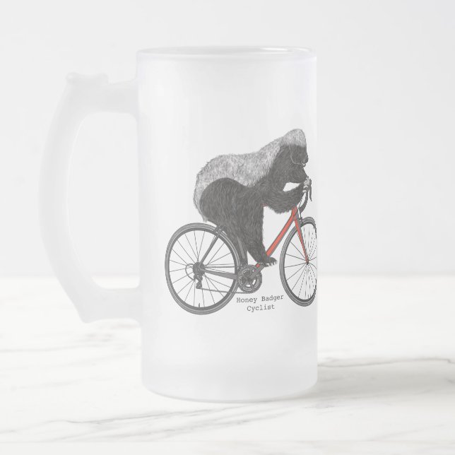 Caneca De Cerveja Vidro Jateado Bicicleta de Mel Badger Cicing Funny Badass Slogan (Esquerda)