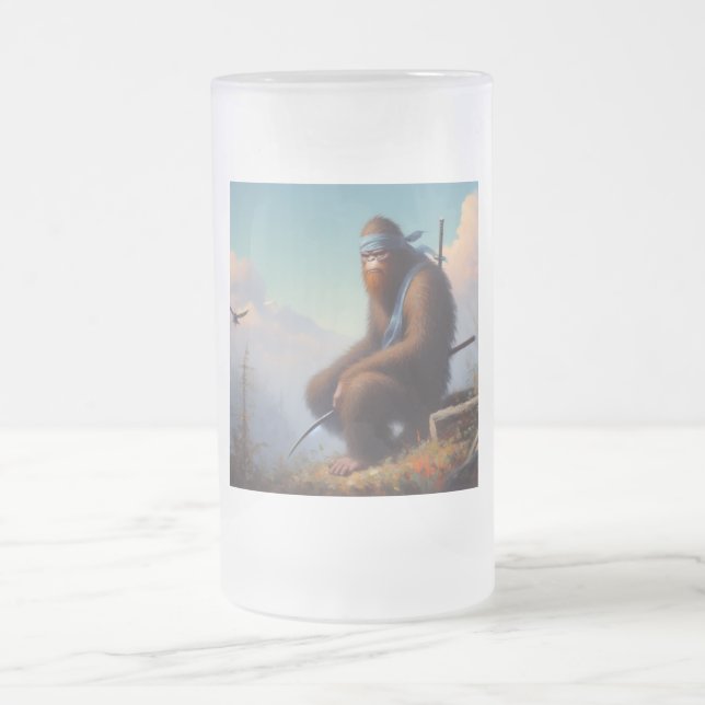Caneca De Cerveja Vidro Jateado Bigfoot Ninja (Centro)