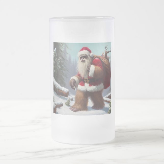 Caneca De Cerveja Vidro Jateado Bigfoot Santa Claus (Centro)