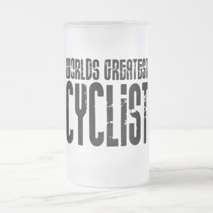 Caneca De Cerveja Vidro Jateado Biking de ciclagem & ciclista dos mundos dos