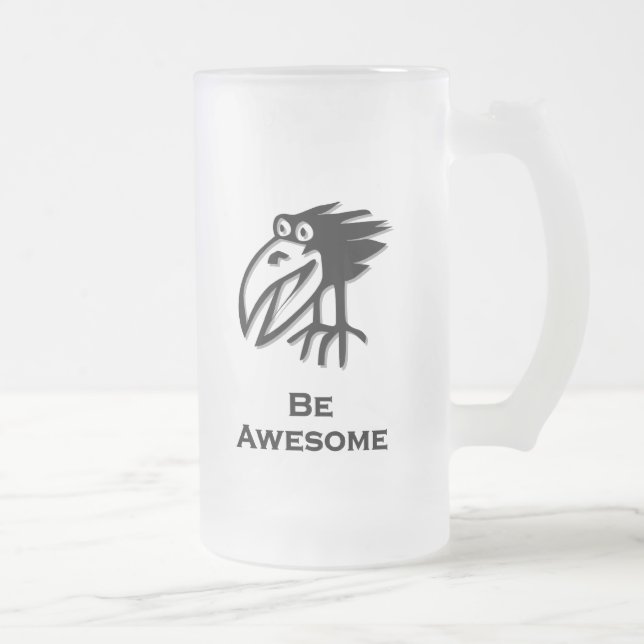 Caneca De Cerveja Vidro Jateado Bird Be Incrível (Direita)