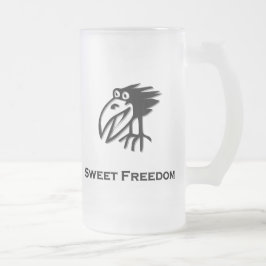 Caneca De Cerveja Vidro Jateado Bird Sweet Freedom