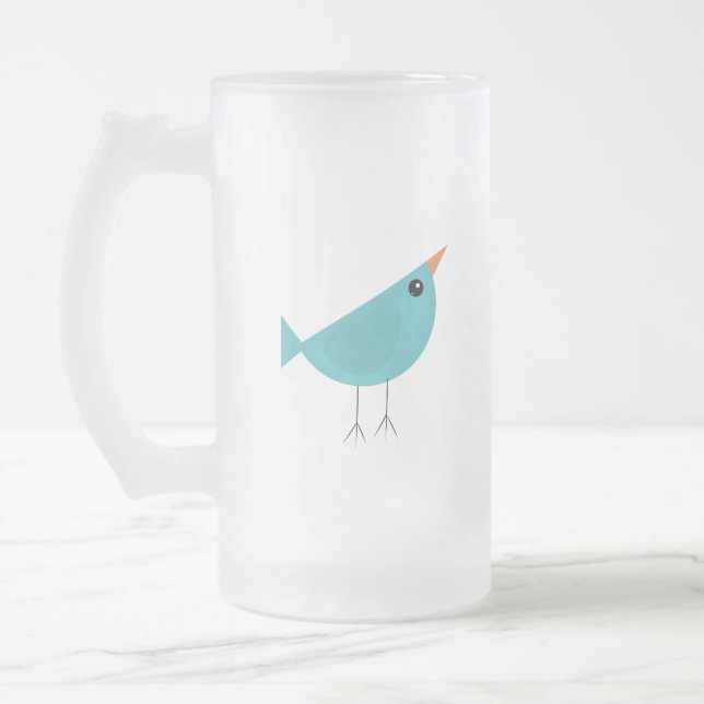 Caneca De Cerveja Vidro Jateado Birdy   (Esquerda)