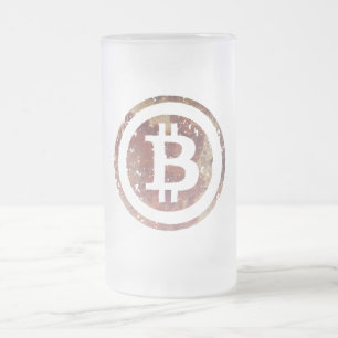 Caneca De Cerveja Vidro Jateado Bitcoin