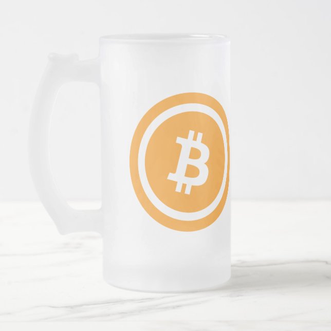 Caneca De Cerveja Vidro Jateado Bitmoney (Esquerda)