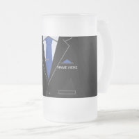 Black Suit Business Glass Beer Mug - Seu nome