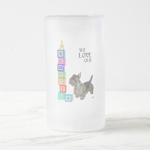 Caneca De Cerveja Vidro Jateado Blocos de Alfabeto Scottie