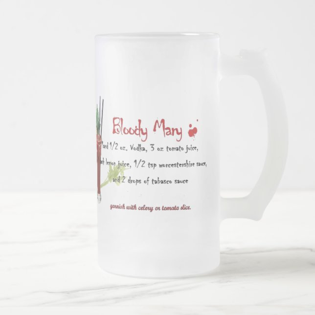 Caneca De Cerveja Vidro Jateado Bloody Mary (Direita)