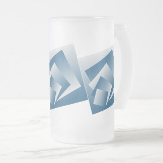 Caneca De Cerveja Vidro Jateado Blue Teal geometry