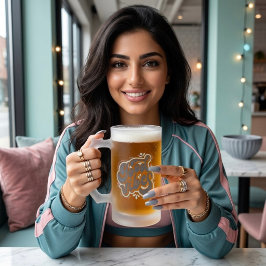 Caneca De Cerveja Vidro Jateado Boas Vibrações